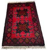 26204 - Khal Mohammad Afghan Hand-Knotted Authentic/Traditional/Rug/Size: 2'0" x 1'3"/61cm x 38cm