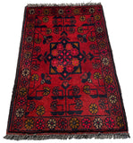 26397- Khal Mohammad Afghan Hand-Knotted Authentic/Traditional/Rug/Size: 2'1" x 1'3"/64cm x 38cm
