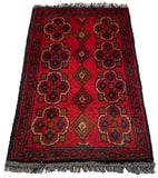 26368- Khal Mohammad Afghan Hand-Knotted Authentic/Traditional/Rug/Size: 2'0" x 1'3"/61cm x 38cm