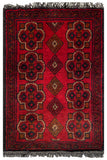 26368- Khal Mohammad Afghan Hand-Knotted Authentic/Traditional/Rug/Size: 2'0" x 1'3"/61cm x 38cm