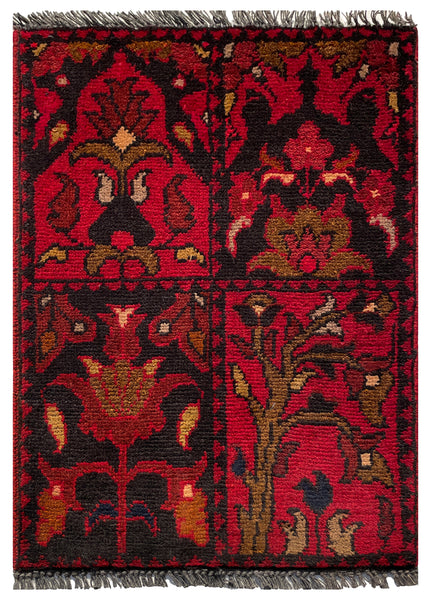 26443 - Khal Mohammad Afghan Hand-Knotted Authentic/Traditional/Rug/Size: 2'0" x 1'4"/61cm x 41cm