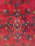 26366- Khal Mohammad Afghan Hand-Knotted Authentic/Traditional/Rug/Size: 1'8" x 1'3"/51cm x 38cm