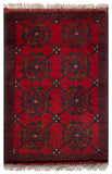 26219 - Khal Mohammad Afghan Hand-Knotted Authentic/Traditional/Rug/Size: 2'1" x 1'3"/64cm x 38cm