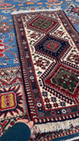 26794-Yalameh Hand-Knotted/Handmade Persian Rug/Carpet Tribal/Nomadic Authentic/ Size: 3'5" x 1'8"/104cm x 51cm