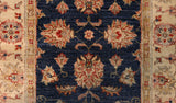 22303 - Chobi Ziegler Hand-knotted/Handmade Afghan Rug/Carpet Traditional Authentic/Size: 6'10" x 2'6"/ 208cm x 76cm