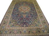 13429 - Tabriz Persian Hand-knotted Authentic/Traditional Carpet/Rug Silk-made/ Size: 9'11" x 6'7"/ 302cm x 201cm