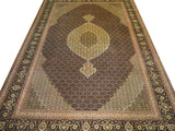14617 - Tabriz Persian Hand-knotted Authentic/Traditional Carpet/Rug Silk-made Signed-piece/Size/: 10'4" x 6'7"/ 315cm x 201cm