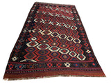 25410- Kelim Antique/Circa-1940/Hand-Woven/Flat Weaved/Handmade Persian /Carpet Tribal/Nomadic Authentic/Size: 9'10" x 5'4"/300cm x 163cm