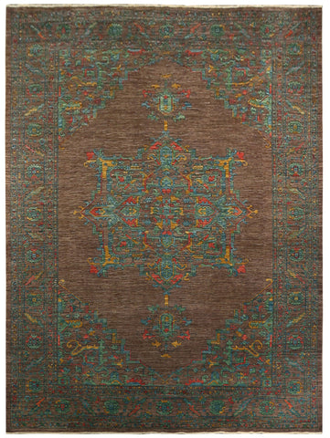22335 - Royal Chobi Ziegler Hand-Knotted/Handmade Afghan Rug/Carpet Traditional/Authentic/Size: 11'4" x 8'1"/ 346cm x 246cm