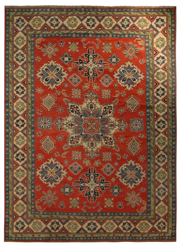22421 - Kazak Hand-Knotted/Handmade Afghan Tribal/Nomadic Authentic/Size: 13'7" x 10'2"/ 414cm x 310cm