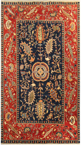 22444 - Chobi Ziegler Hand-knotted/Handmade Afghan Rug/Carpet Traditional Authentic/Size: 9'11" x 6'10"/ 302cm x 208cm