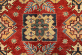 22468 -Royal Kazak Hand-Knotted/Handmade Afghan Tribal/Nomadic Authentic/Size: 6'6" x 4'11"/ 198cm x 150cm