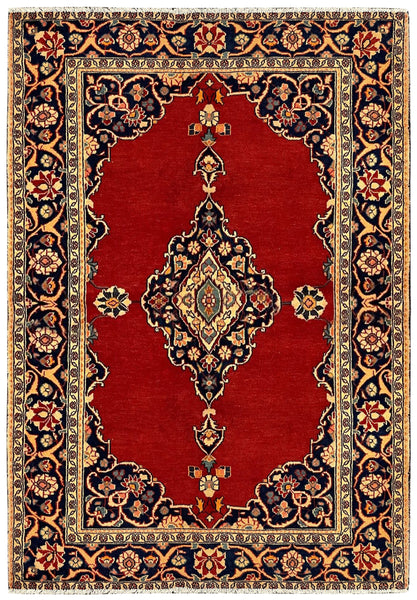24290-Kashan Hand-Knotted/Handmade Persian Rug/Carpet Traditional/Authentic/Size: 6'9" x 4'8"