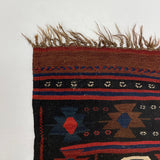 25410- Kelim Antique/Circa-1940/Hand-Woven/Flat Weaved/Handmade Persian /Carpet Tribal/Nomadic Authentic/Size: 9'10" x 5'4"/300cm x 163cm