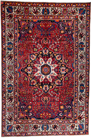 24794 - Bakhtiar Antique (Circa 1930-1940)/Hand-Knotted/Handmade Persian Rug/Carpet Traditional Authentic/ Size: 14'3" x 10'2"/434cm x 310cm