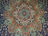 13429 - Tabriz Persian Hand-knotted Authentic/Traditional Carpet/Rug Silk-made/ Size: 9'11" x 6'7"/ 302cm x 201cm