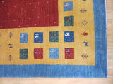 15083 - Lori Persian Hand-Knotted Authentic/Nomadic/Tribal Gabbeh/ Size: 9'1" x 6'3" / 277cm x 191cm