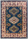 24990-Kazak Hand-Knotted/Handmade Afghan Rug/Carpet Tribal/Nomadic Authentic/ Size: 7'4" x 5'1"/224cm x 155cm