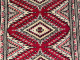 25081- Jaldar Hand-knotted/Handmade Pakistani Rug/Carpet Traditional Authentic/Size: 3'1" x 2'1"/94cm x 64cm