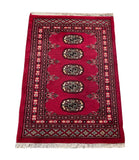 25068-Bokhara Hand-Knotted/Handmade Pakistani Rug/Carpet Tribal/Nomadic Authentic/ Size: 2'11" x 2'1"/89cm x 64cm