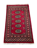 25067-Bokhara Hand-Knotted/Handmade Pakistani Rug/Carpet Tribal/Nomadic Authentic/ Size: 3'3" x 2'0"/99cm x 61cm