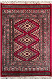 25073- Jaldar Hand-knotted/Handmade Pakistani Rug/Carpet Traditional Authentic/Size: 3'1" x 2'0"/94cm x 61cm