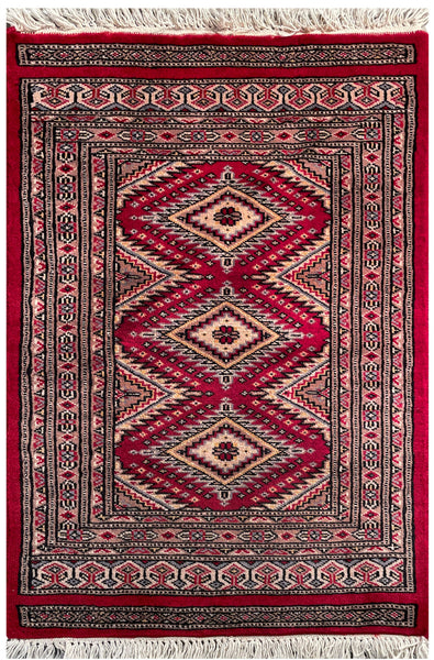 25073- Jaldar Hand-knotted/Handmade Pakistani Rug/Carpet Traditional Authentic/Size: 3'1" x 2'0"/94cm x 61cm