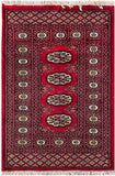 25062-Bokhara Hand-Knotted/Handmade Pakistani Rug/Carpet Tribal/Nomadic Authentic/ Size: 2'11" x 2'2"/89cm x 66cm