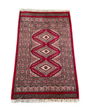 25075- Jaldar Hand-knotted/Handmade Pakistani Rug/Carpet Traditional Authentic/Size: 3'2" x 2'1"/97cm x 64cm