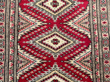 25075- Jaldar Hand-knotted/Handmade Pakistani Rug/Carpet Traditional Authentic/Size: 3'2" x 2'1"/97cm x 64cm