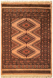 25080- Jaldar Hand-knotted/Handmade Pakistani Rug/Carpet Traditional Authentic/Size: 2'11" x 2'2"/89cm x 66cm