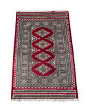 25076- Jaldar Hand-knotted/Handmade Pakistani Rug/Carpet Traditional Authentic/Size: 3'2" x 2'1"/97cm x 64cm