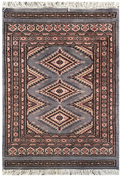 25098- Jaldar Hand-knotted/Handmade Pakistani Rug/Carpet Traditional Authentic/Size: 3'1" x 2'2"/94cm x 66cm