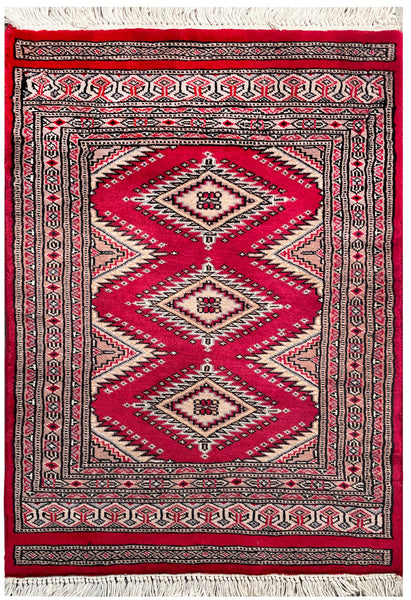 25100- Jaldar Hand-knotted/Handmade Pakistani Rug/Carpet Traditional Authentic/Size: 2'11" x 2'0"/89cm x 61cm