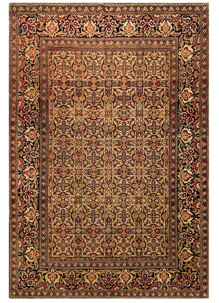 19424 - Tehran Antique  Hand-Knotted/Handmade Persian Rug/Carpet Traditional Authentic/ Size: 6'11"x 4'10"/ 203cm x 140cm