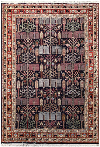 22586-Kashan-Semi Antique/ Hand-Knotted/Handmade Persian Rug/Carpet Traditional/Authentic/Size: 9'9" x 6'9"