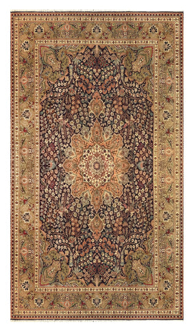 13430 - Tabriz Persian Hand-knotted Authentic/Traditional Carpet/Rug Silk-made /Size: 10'1" x 6'7"/ 307cm x 201cm