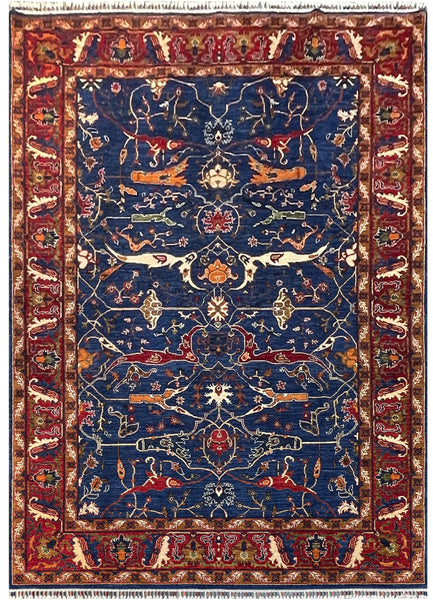 22504 - Chobi Ziegler Hand-Knotted/Handmade Afghan Rug/Carpet Traditional/Authentic/Size: 9'6" x 6'9"/ 290cm x 206cm