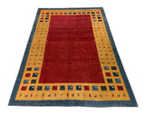 15083 - Lori Persian Hand-Knotted Authentic/Nomadic/Tribal Gabbeh/ Size: 9'1" x 6'3" / 277cm x 191cm
