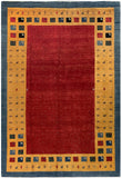15083 - Lori Persian Hand-Knotted Authentic/Nomadic/Tribal Gabbeh/ Size: 9'1" x 6'3" / 277cm x 191cm