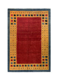 15083 - Lori Persian Hand-Knotted Authentic/Nomadic/Tribal Gabbeh/ Size: 9'1" x 6'3" / 277cm x 191cm