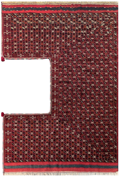 15135- AntiqueTurkmen Hand-knotted/Handmade Persian Rug/Carpet Tribal/Nomadic Authentic/ Size: 9'2''x 6'3''/ 279cm x 191cm