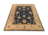 19218-Chobi Ziegler Hand-Knotted/Handmade Afghan Rug/Carpet Tribal/Nomadic Authentic/ Size: 6'6''x 5'4''/ 241cm x 201cm