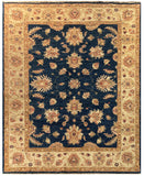 19218-Chobi Ziegler Hand-Knotted/Handmade Afghan Rug/Carpet Tribal/Nomadic Authentic/ Size: 6'6''x 5'4''/ 241cm x 201cm