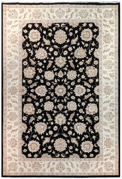 19230-Chobi Ziegler Hand-Knotted/Handmade Afghan Rug/Carpet Tribal/Nomadic Authentic/ Size: 10'4''x 7'1''/ 315cm x 216cm