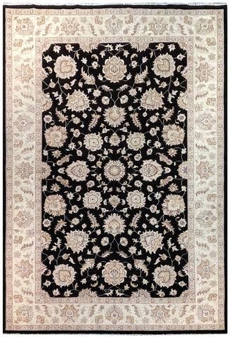 19230-Chobi Ziegler Hand-Knotted/Handmade Afghan Rug/Carpet Tribal/Nomadic Authentic/ Size: 10'4''x 7'1''/ 315cm x 216cm