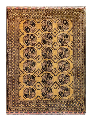 18725-Khal Mohammad Hand-Knotted/Handmade Afghan Rug/Carpet Tribal/Nomadic Authentic: Size: 9'6" x 6'10"