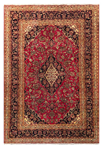 25582-Kashan Hand-Knotted/Handmade Persian Rug/Carpet Traditional/Authentic/Size: 9'6" x 6'7"/290cm x 201cm