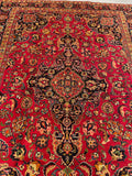 25561-Mashad Hand-Knotted/Handmade Persian Rug/Carpet Traditional Authentic/ Size: 9'4" x 6'8"/284cm x 203cm