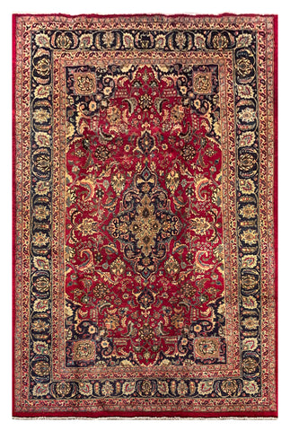 25566-Mashad Hand-Knotted/Handmade Persian Rug/Carpet Traditional Authentic/ Size: 9'10" x 6'4"/300cm x 193cm